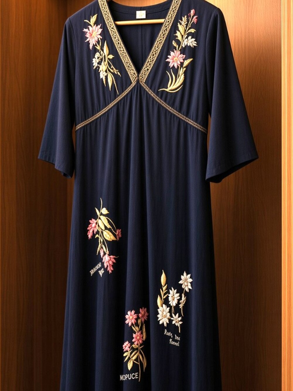 Elegant Navy blue maxi dress